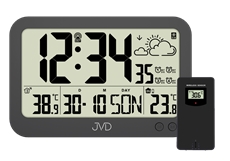 Rádiem řízené digitální hodiny s venkovním teploměrem JVD RB3565.1