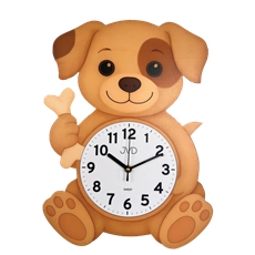 Dětské nástěnné hodiny JVD pes s tichým chodem HJ115