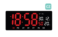 Digitální hodiny s dnem v týdnu v češtině JVD DH3604.3 + dárek zdarma