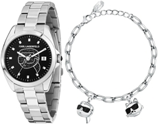 Dámské hodinky + náramek Karl Lagerfeld R0553101516 set + DÁREK ZDARMA