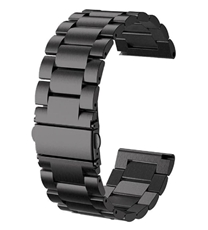 Ocelový náramek na pánské hodinky z nerezové oceli 24 mm černý