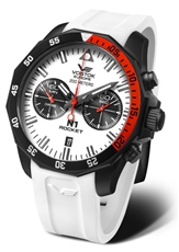 Hodinky Vostok Rocket N-1 Chrono line 6S21/225C620S bílé + Dárek zdarma